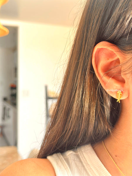 Bone fish earring