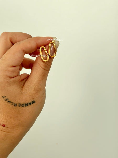 Melted oval stud