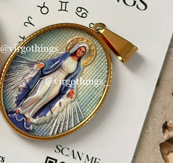 Medallón 3D virgencita milagrosa