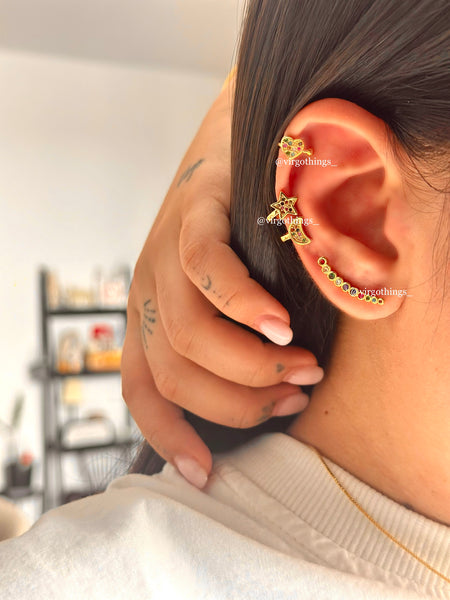 Rainbow ear cuffs