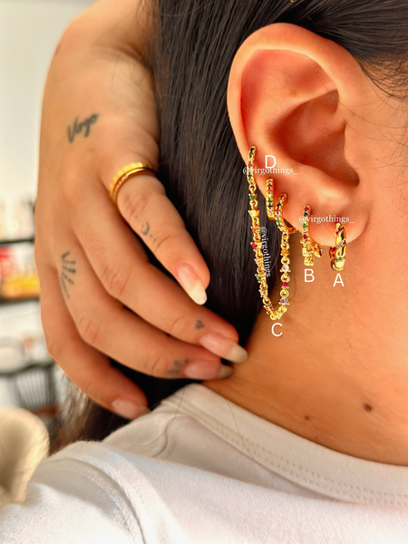 Rainbow earring stack