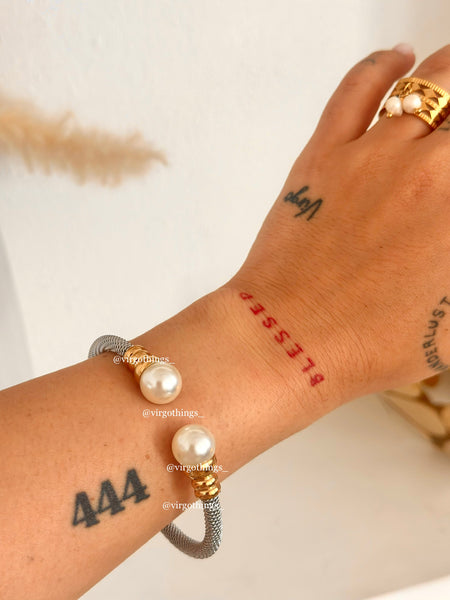 Pearl mesh bangle
