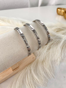 “She believed she could so she did” Silver Bangle